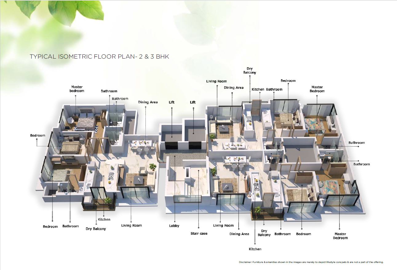 UK Sangfroid 2BHK-3BHK Isometric Plan