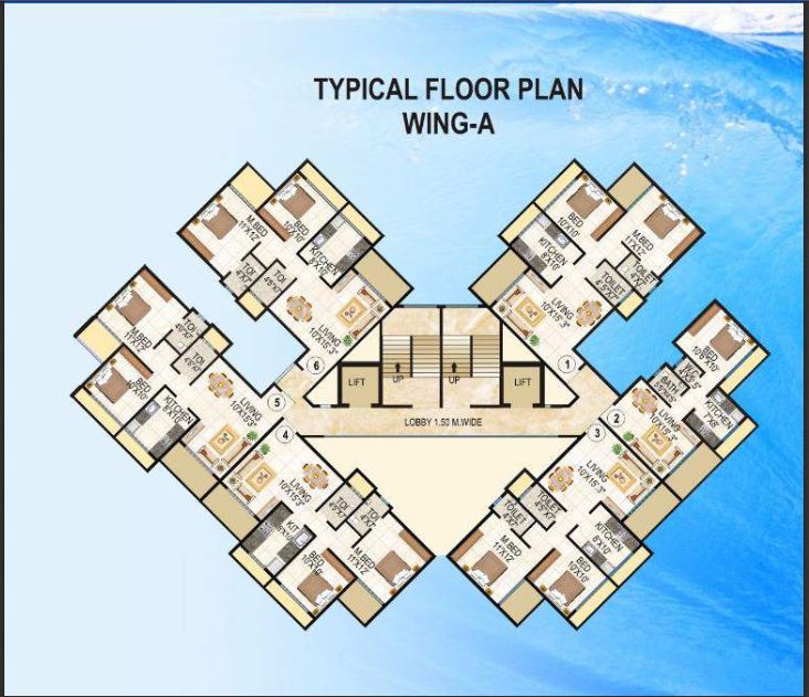 La Riveria Typical Floor Plan Wing A