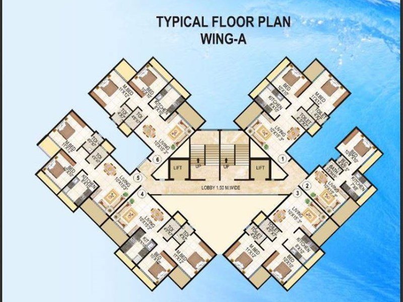 La Riveria Typical Floor Plan Wing A