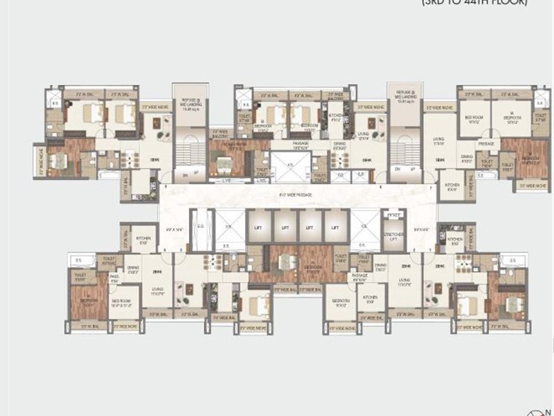 Sai World City Typical Floor Plan -  Arcopolis