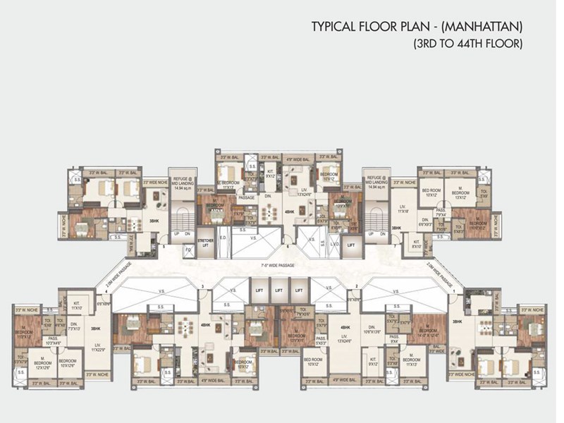 Sai World City Typical Floor Plan -  Manhattan