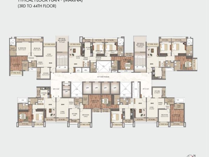 Sai World City Typical Floor Plan -  Marina