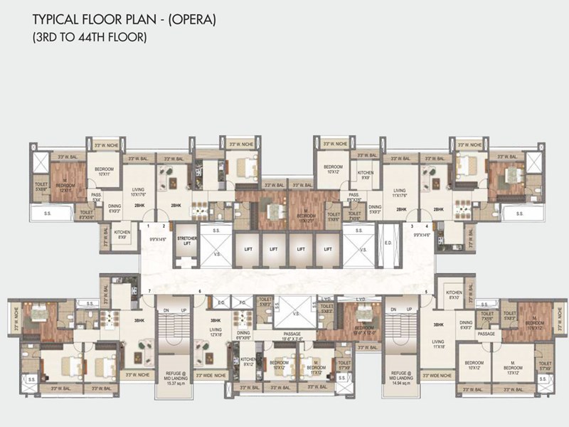 Sai World City Typical Floor Plan -  Opera