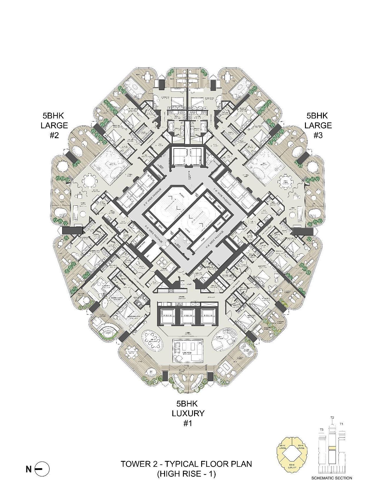 Omkar 1973 Typical Floor Plan Tower 2-High Rise