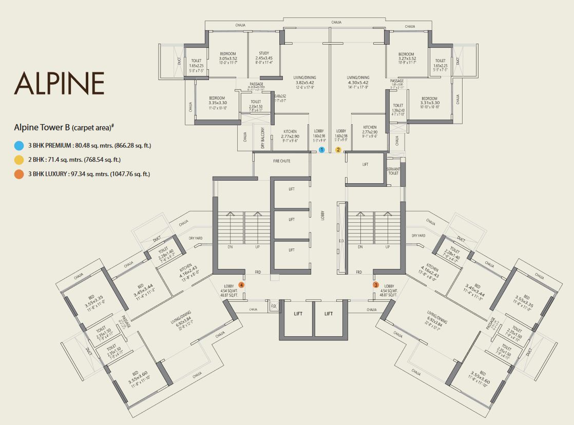Alpine Tower B Typical Floor Plan