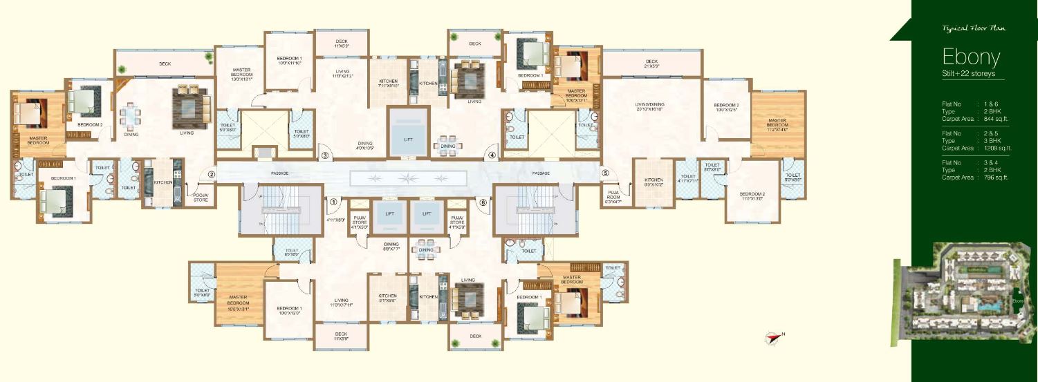 Vasant Oasis  Typical Floor Plan Ebony
