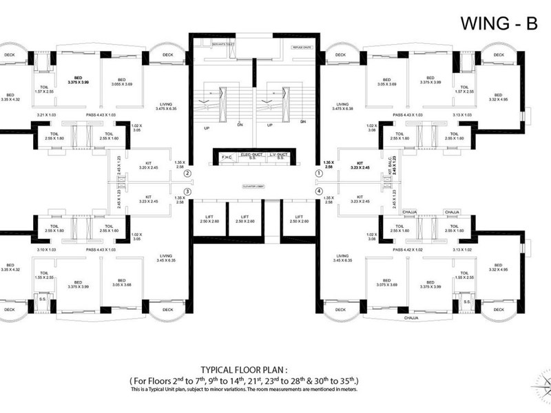 Aveza Gateway Tower B Typical Floor Plan - 1
