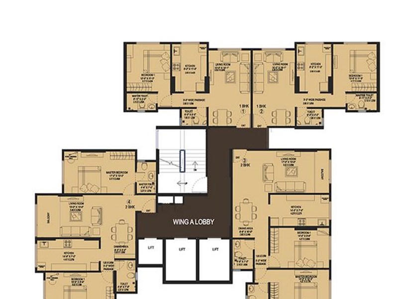 Kanakia Sevens Typical Floor Plan A
