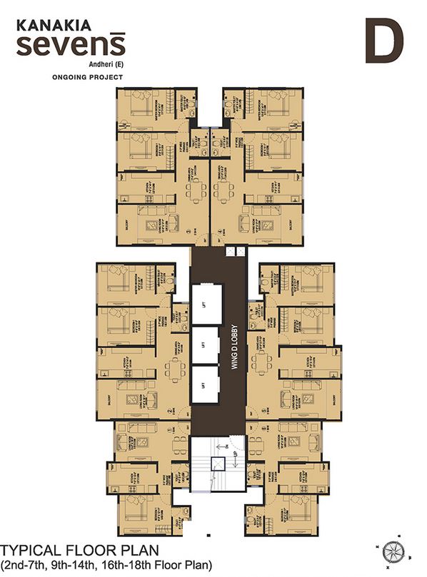 Kanakia Sevens Typical Floor Plan D