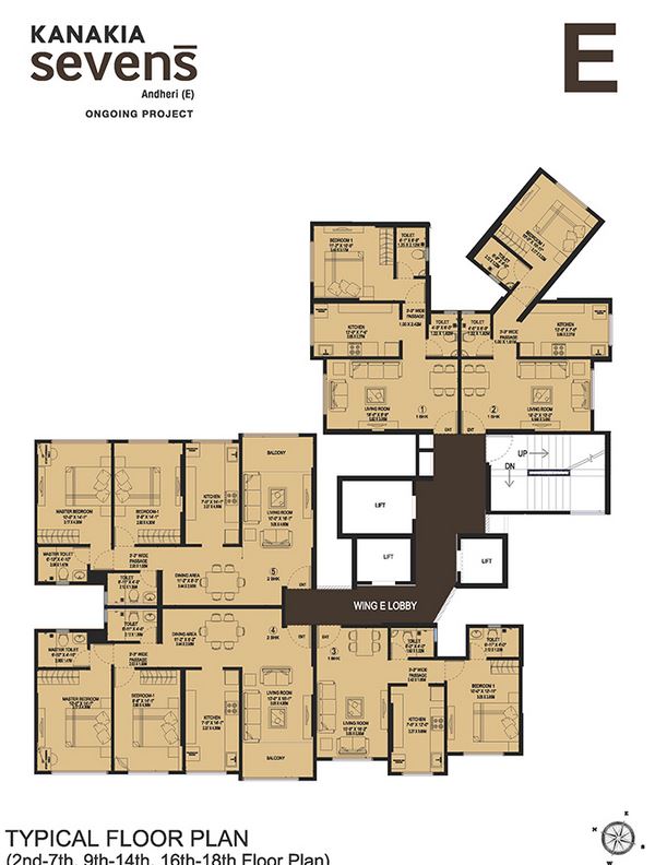 Kanakia Sevens Typical Floor Plan E