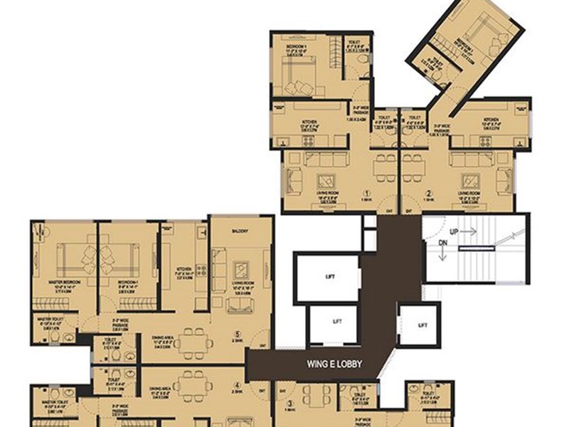 Kanakia Sevens Typical Floor Plan E