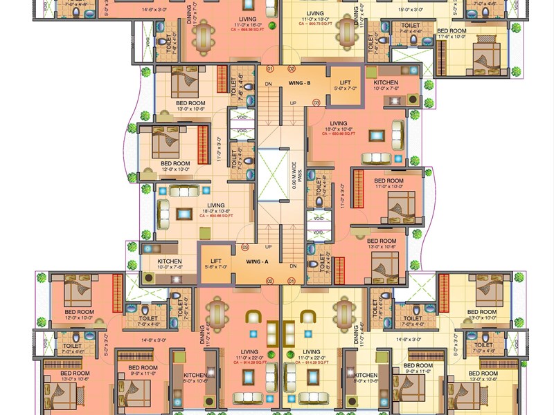 Shamik Elegant Typical Floor Plan