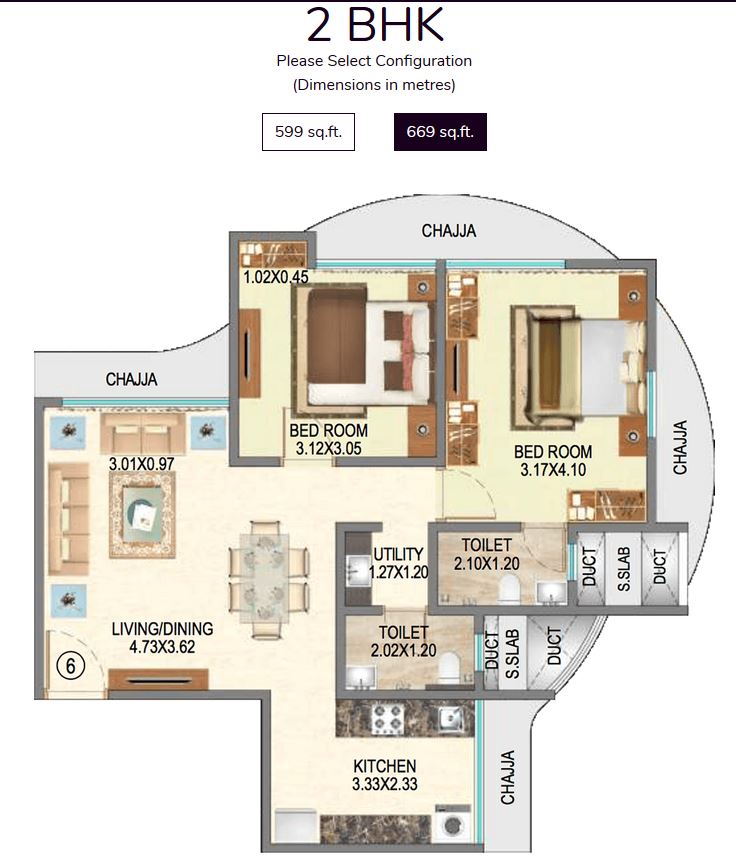 Royal Oasis 2BHK Type 2