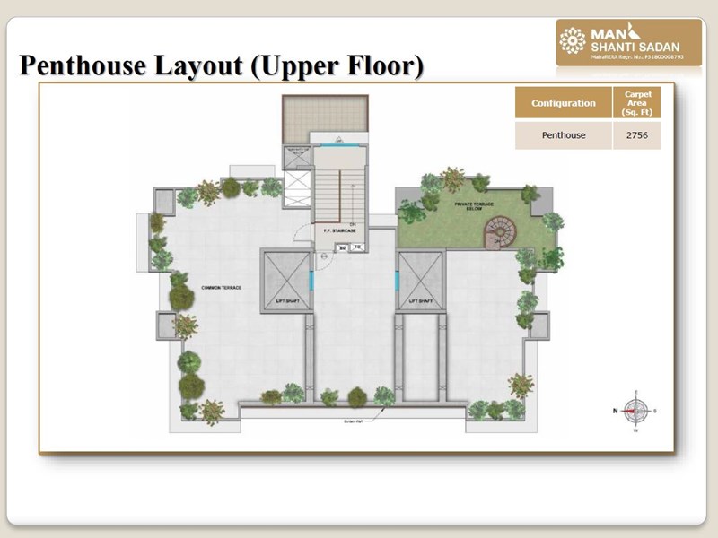 Shanti Sadan Penthouse Floor Plan Upper Floor