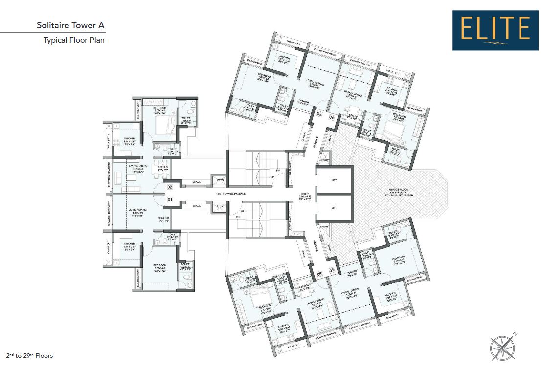 Wadhwa Elite Typical Floor Plan Solitaire Tower A