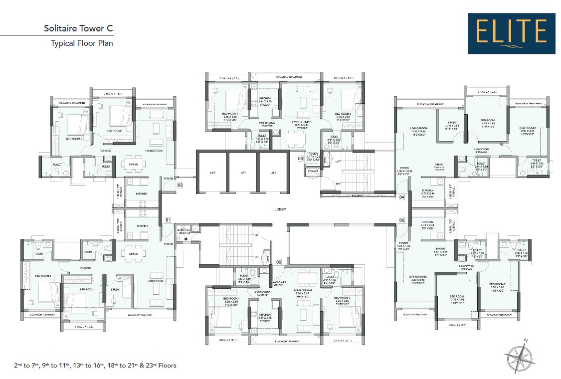 Wadhwa Elite Typical Floor Plan Solitaire Tower C