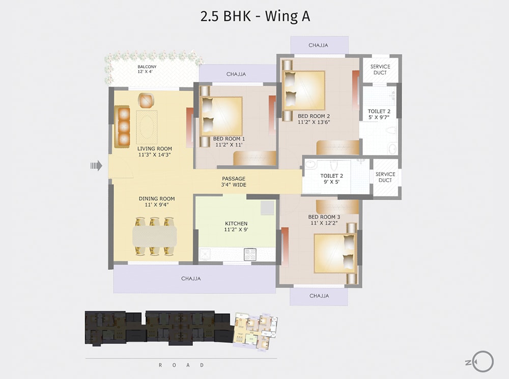 Tridhaatu Aangan 2.5BHK WIng A