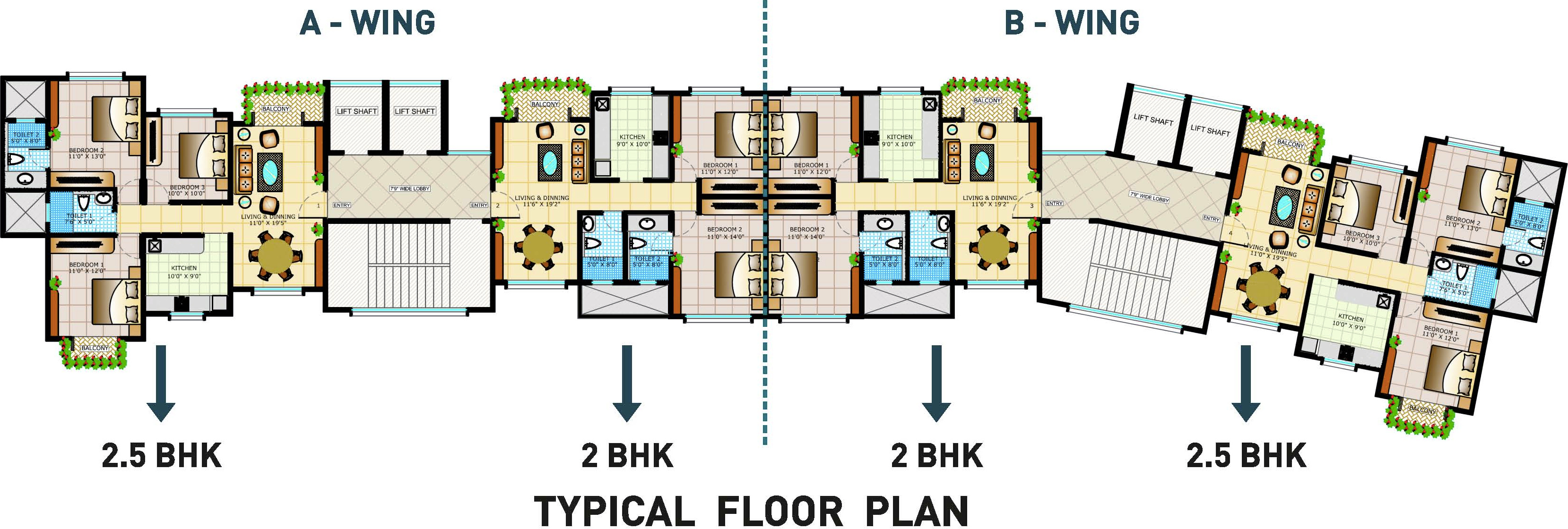 Tridhaatu Aangan Typical floor Plan