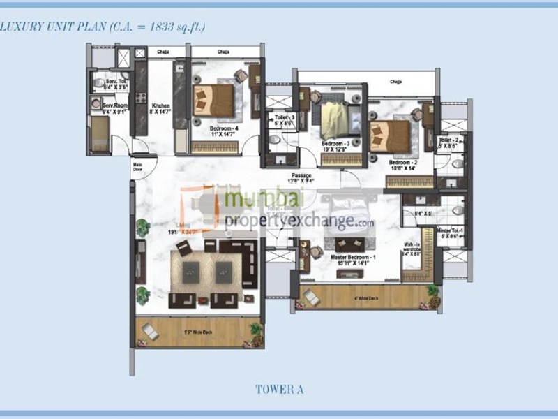 Tower A 4BHK Plan