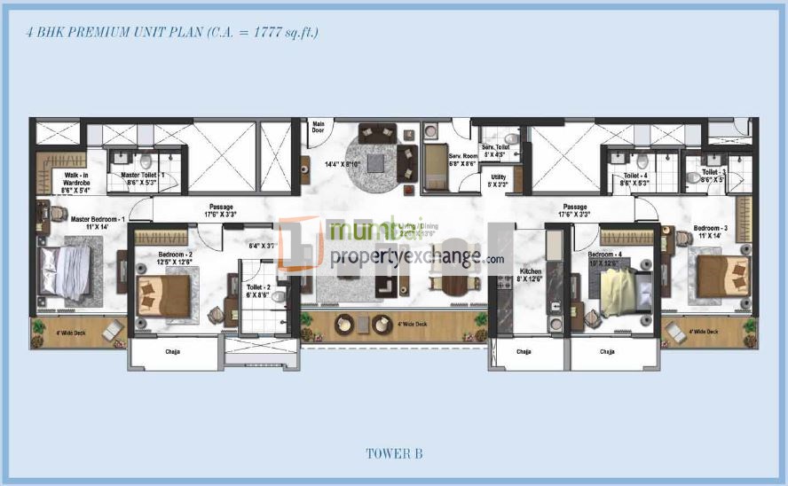 Tower B 4BHK Plan