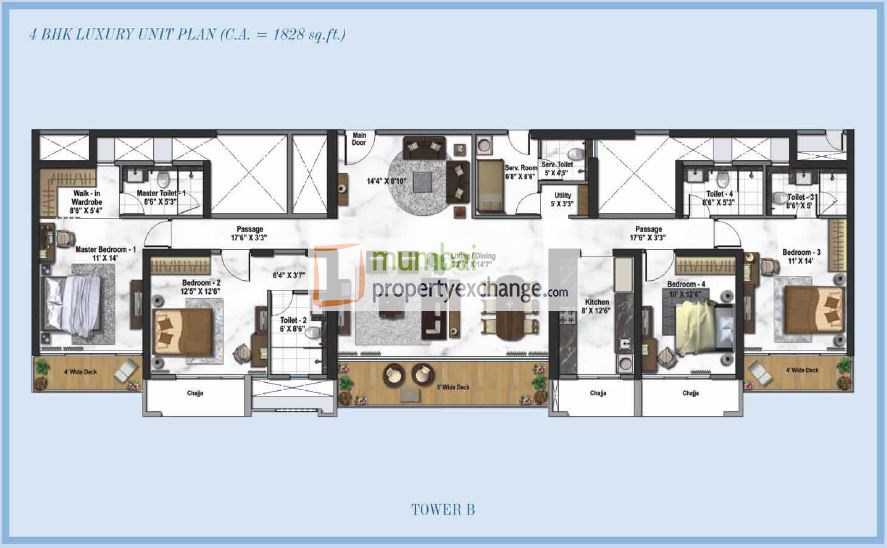 Tower B 4BHK Plan L
