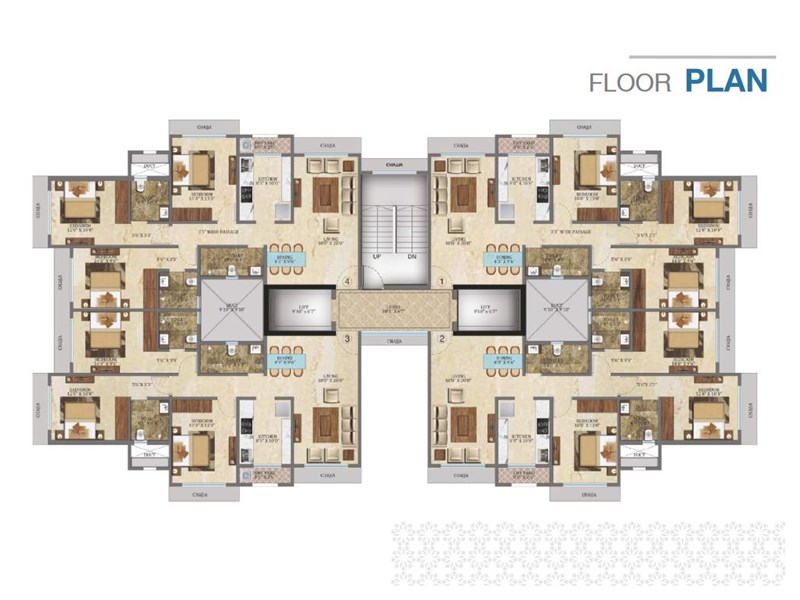 Veena Crest Typical Floor Plan
