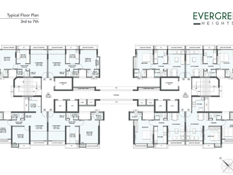 Wadhwa Evergreen Heights Typical Floor Plan -1