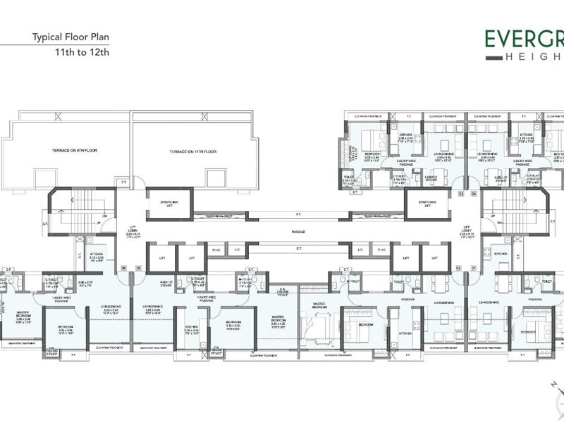 Wadhwa Evergreen Heights Typical Floor Plan -3