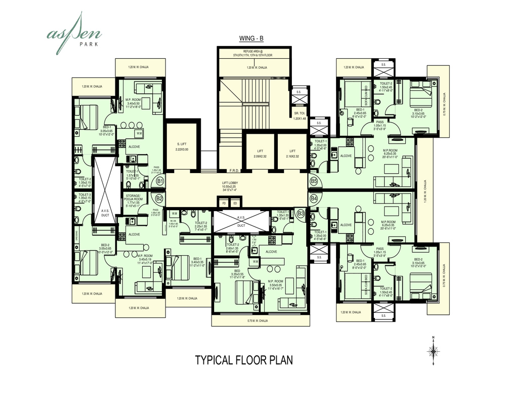 Aspen Park Typical Floor Plan Wing B