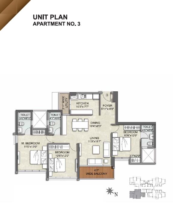 Kalpataru Sunrise Unit Plan Apt 03