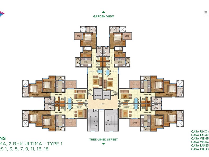 Lodha Lakeshore Greens 2BHK Optima-Ultima Type 1Floor Plan