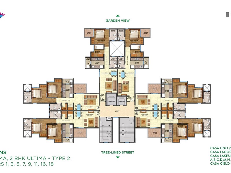 Lodha Lakeshore Greens 2BHK Optima-Ultima Type 2 Floor Plan