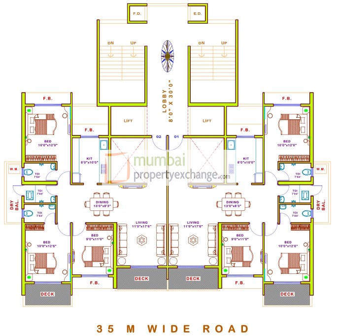 3,9,15th Floor Plan