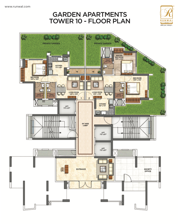 Garden Apartment - 10 Floor