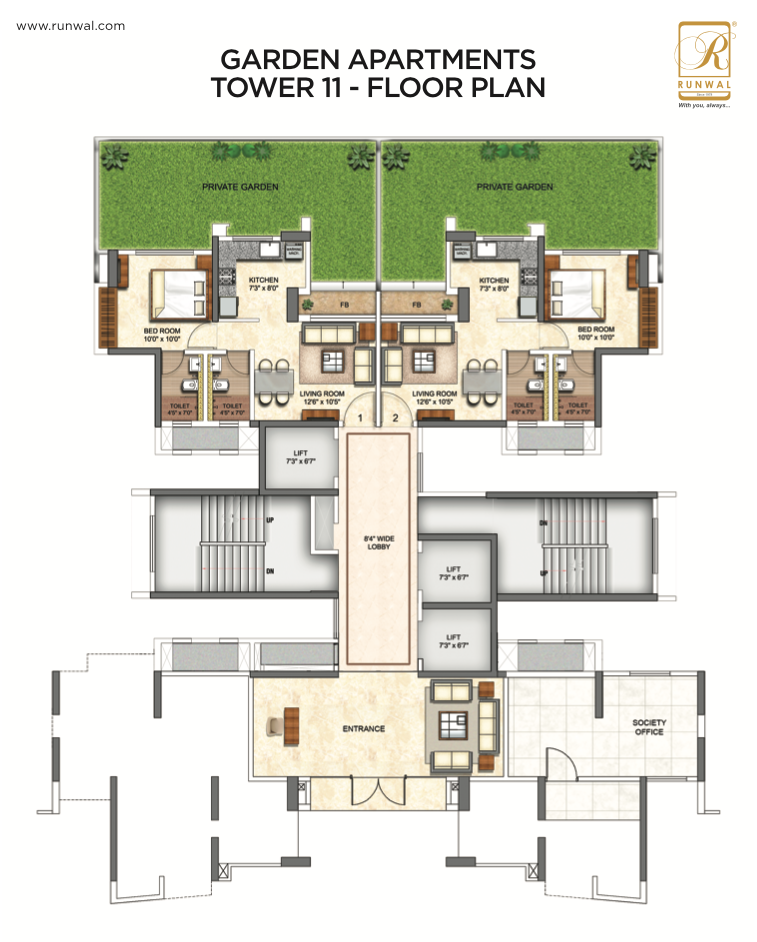 Garden Apartment - 11 Floor