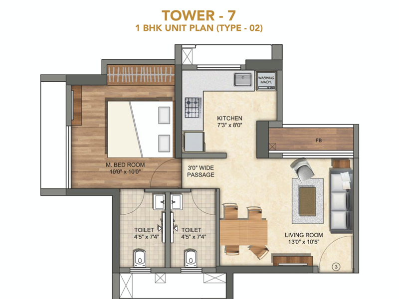 Tower - 7 1 BHK Configuration