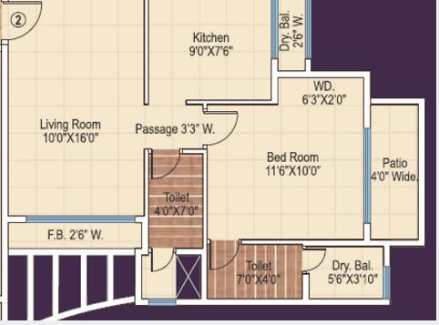 New Era 1BHK plan