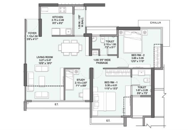 Wadhwa Elite-Platina 2.5BHK