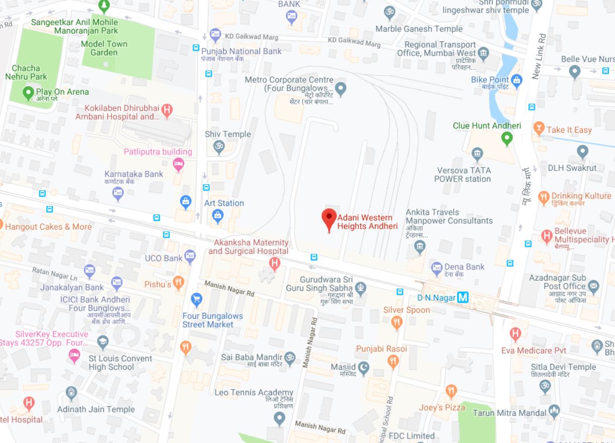 Adani Heights Location Map