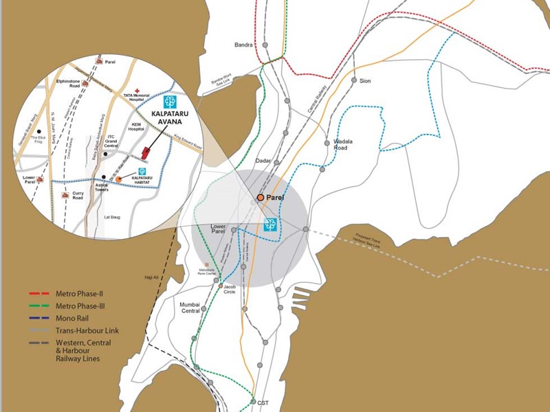 Kalpataru Avana location-map