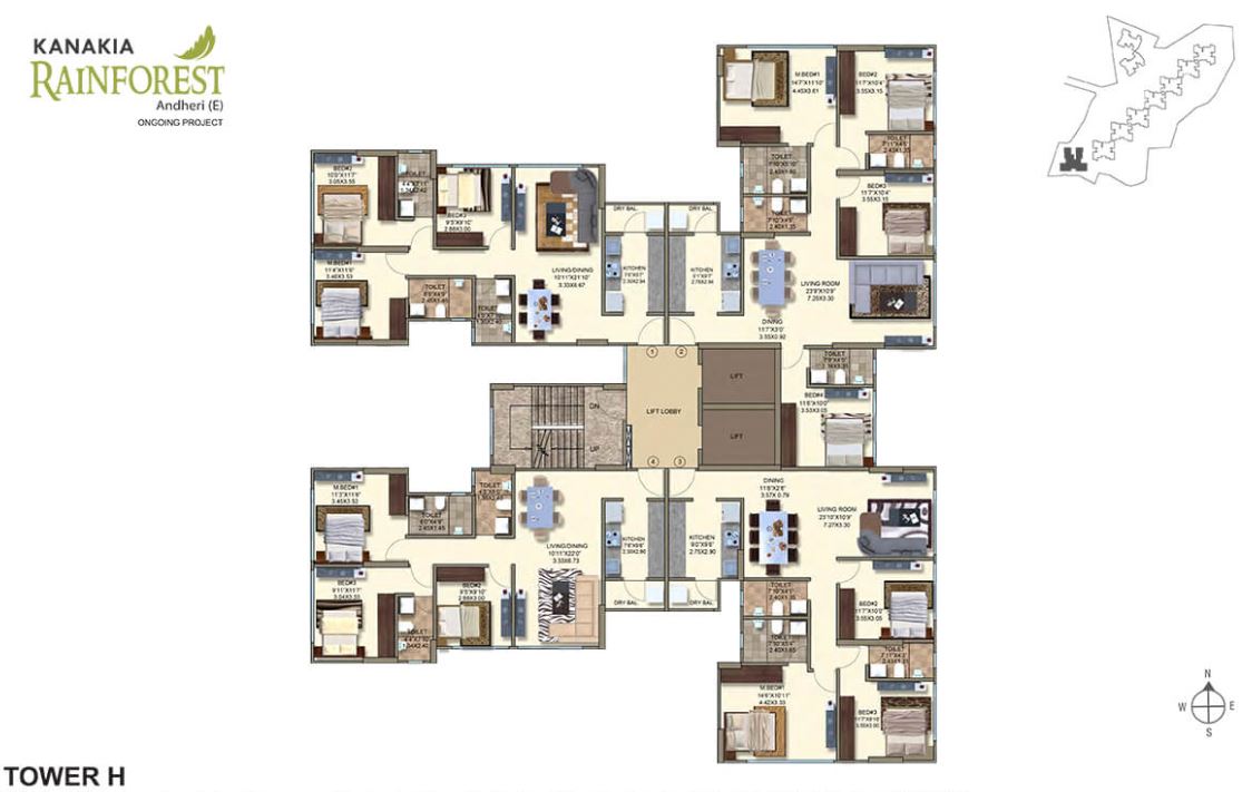Kanakia Rainforest Tower H FloorPlan