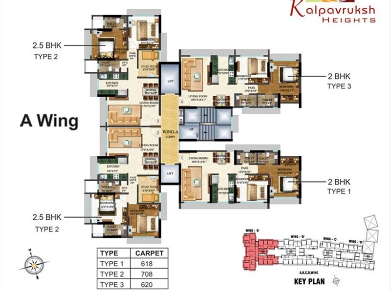 Kalpavruksh Heights Wing A Typical floor Plan