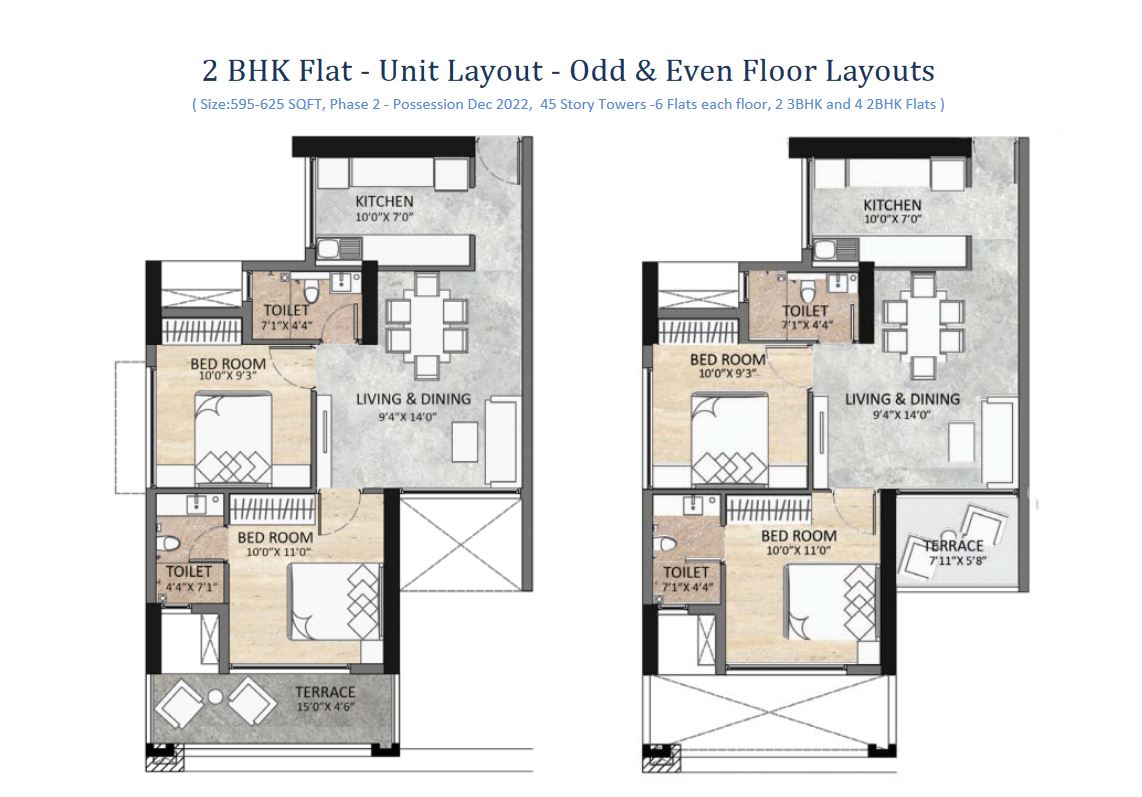 3 Adhiraj Samyama 2BHK Odd- Even Plan Phase 2