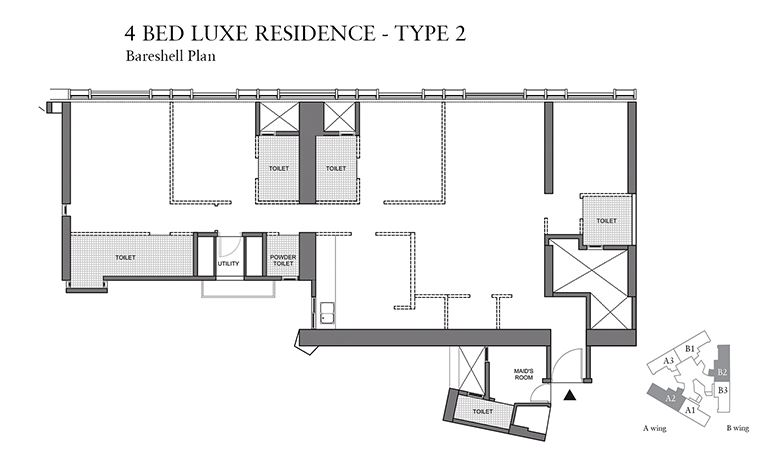 Lodha Trump Tower 4BHK Luxe Type 2-Bareshell Plan