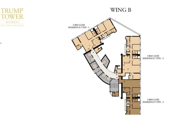 Lodha Trump Tower Wing B Floor Plan