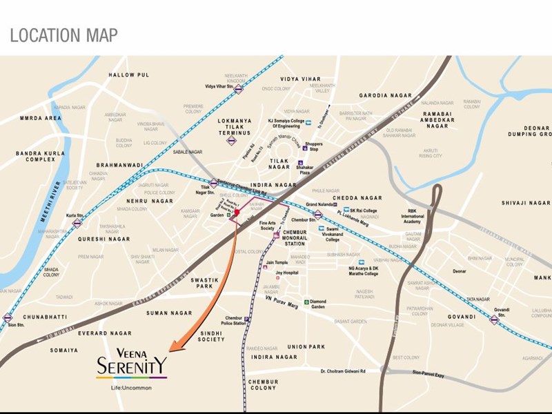 Veena Serenity Location Map