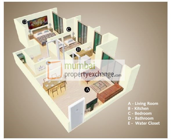 2 BHK Floor Plan