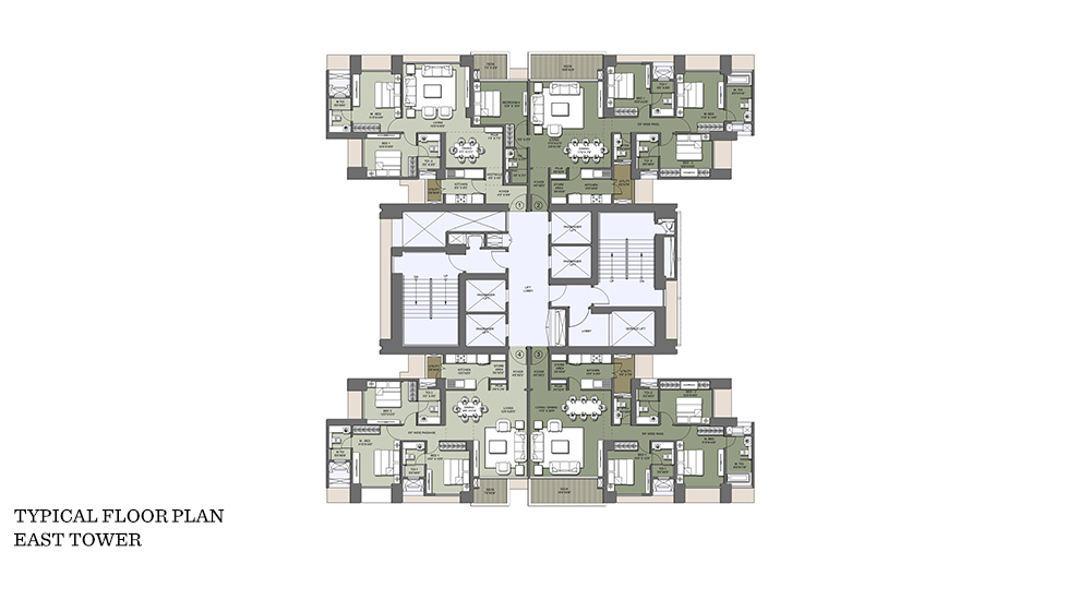 3 BHK Semi-Furnished in Lodha Venezia , Parel