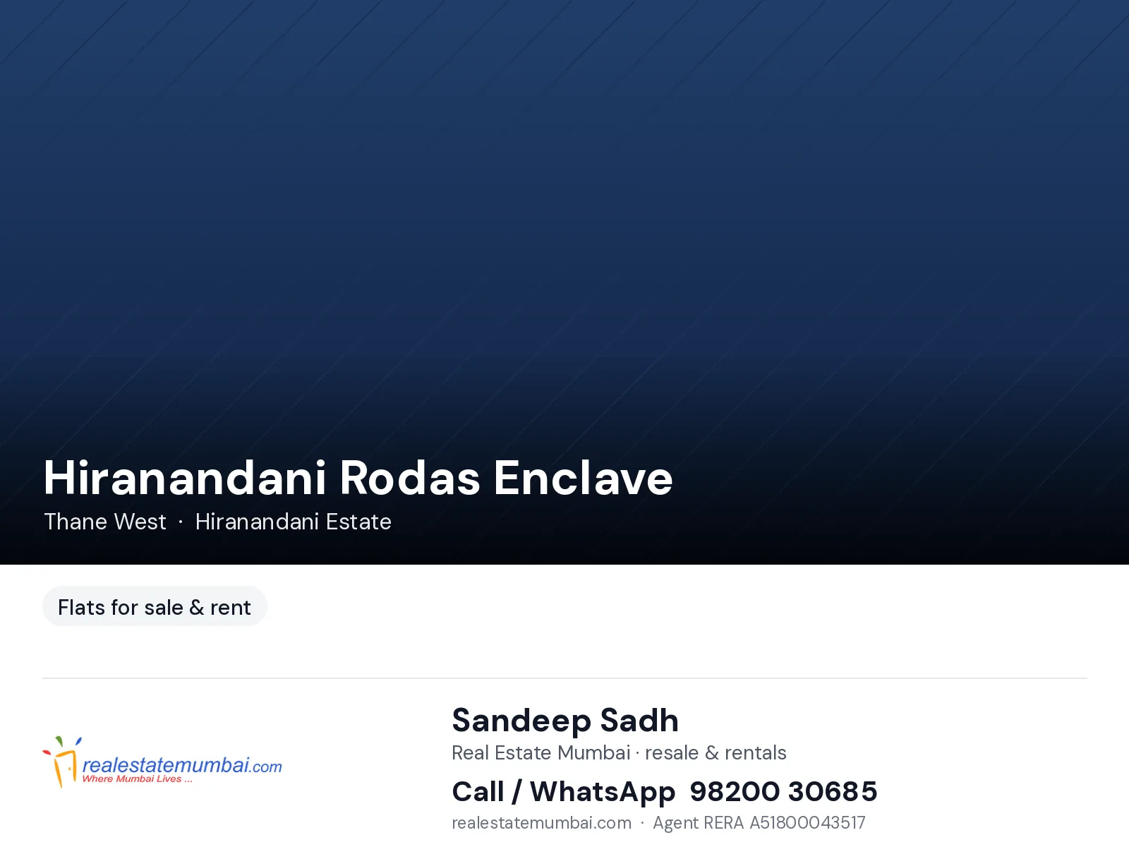 3 BHK Fully Furnished in HIRANANDANI RODAS ENCLAVE, Thane West