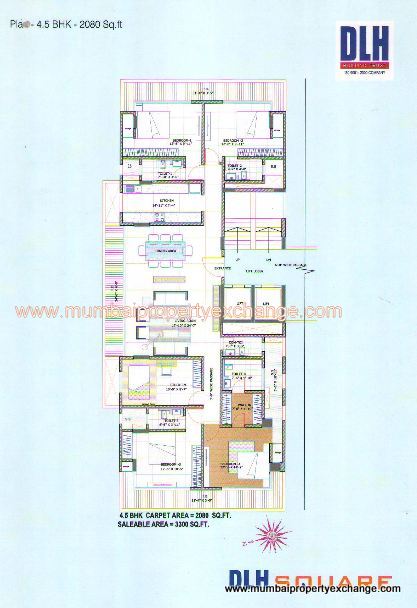 4 BHK Semi-Furnished in DLH Square, Juhu - Photo 2
